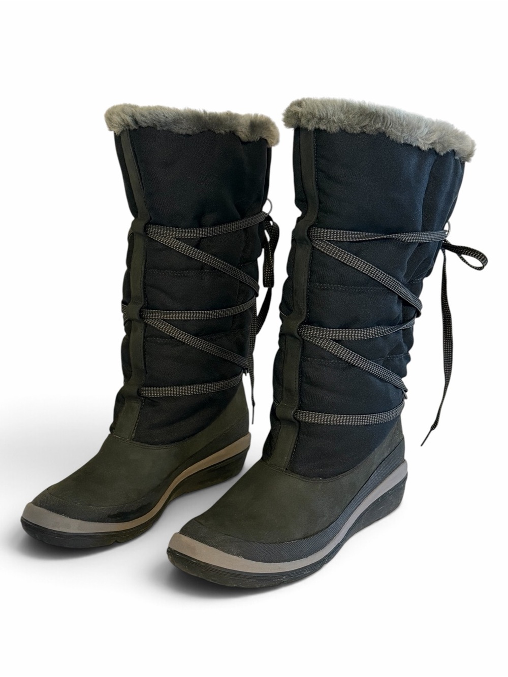 Timberland Tall Nylon Faux-Fur Trim Winter Snow Boots - Women's Size 7.5